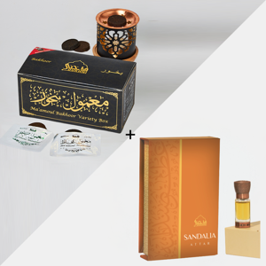 OFF 10% Dukhni Ma'amoul Bakhoor Variety Box with Burner & Sandalia Attar Dukhni